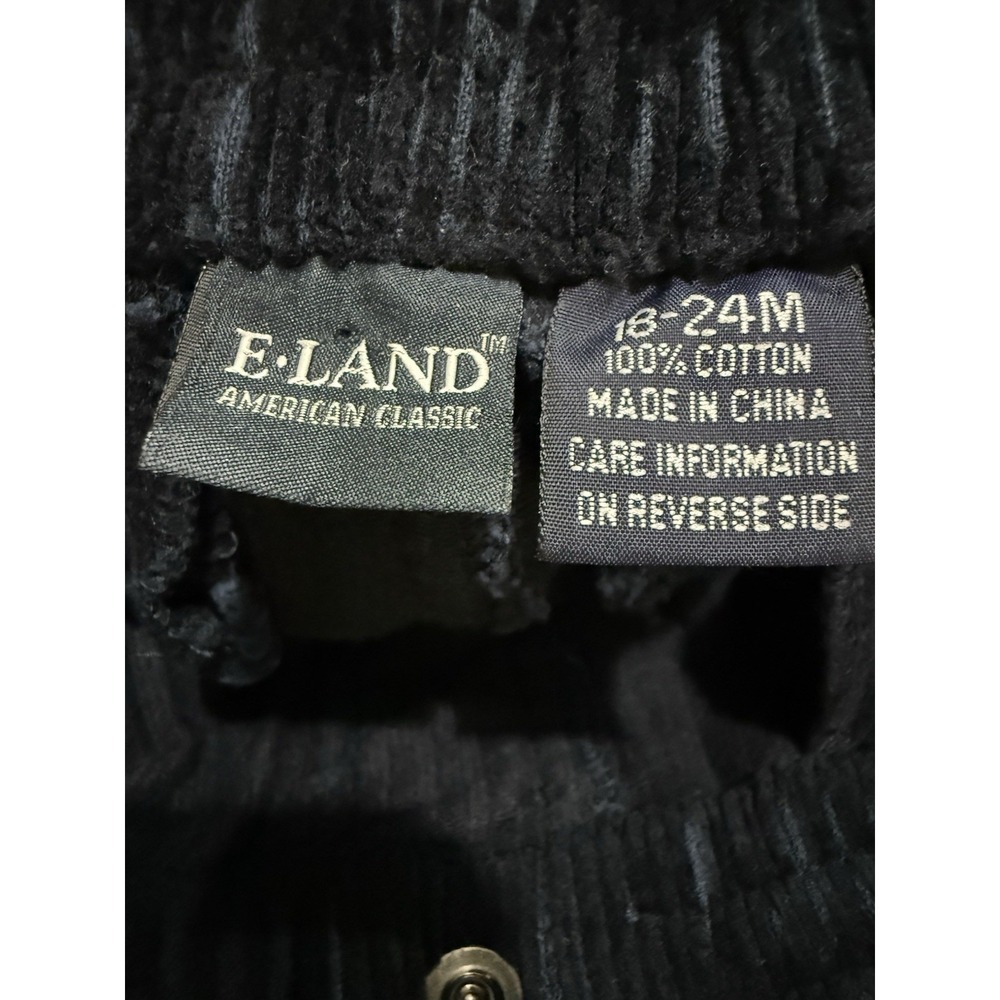 ELand Corduroy Navy Pants Size 18-24 Months Pull On Boys Girls 100% Cotton - Picture 5 of 11